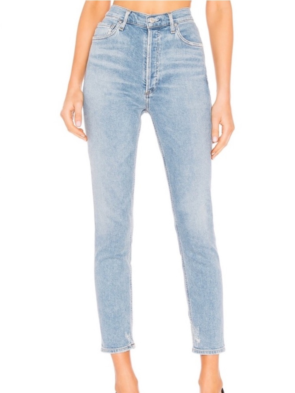 AGOLDE Nico High Rise Skinny Jeans with Frayed Cuffs Size 26